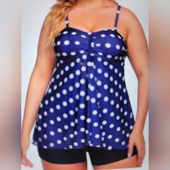 - NwT swim tankini swim dress xxl boy short swim plus size - Picture 3 of 12